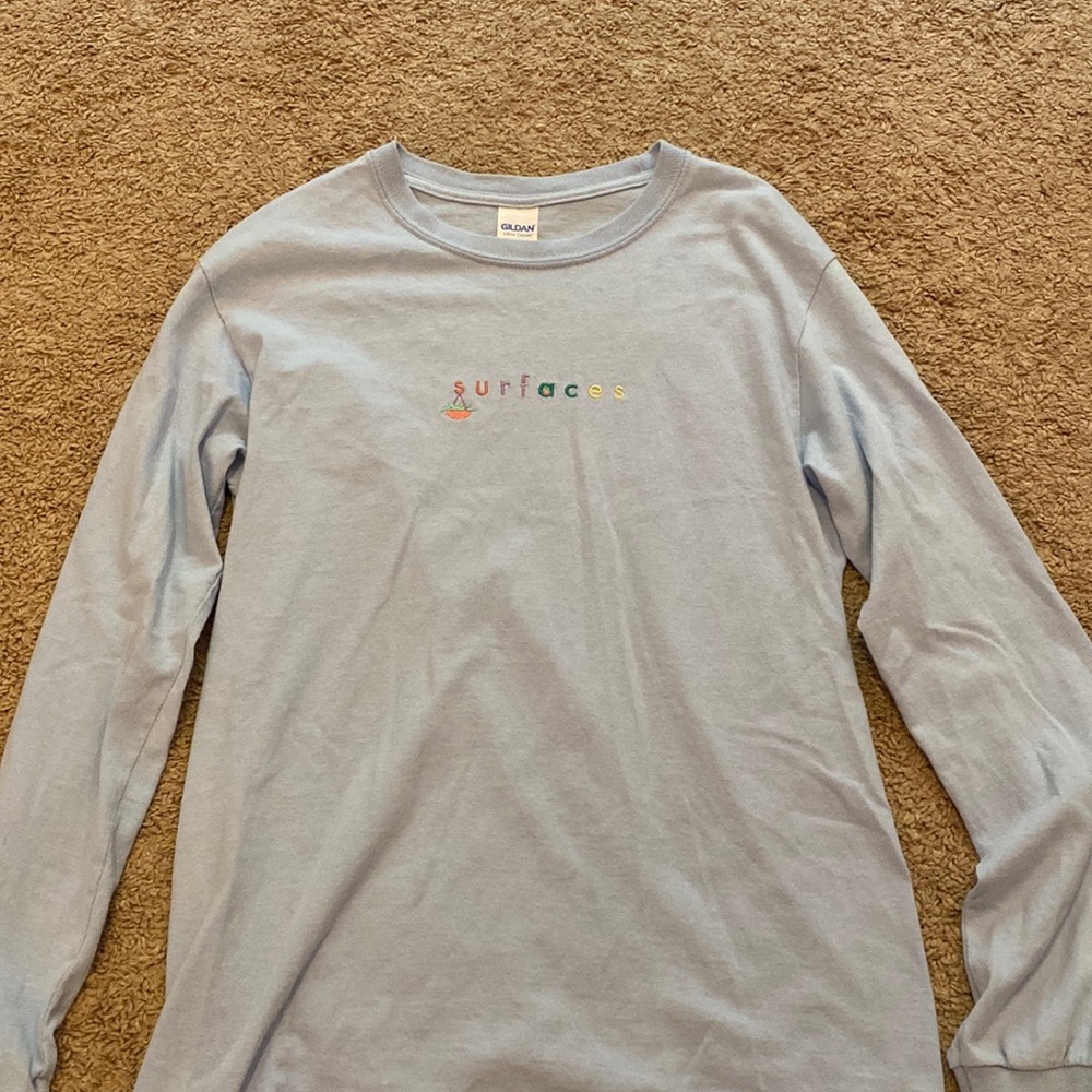 Surfaces band merch light blue long sleeve